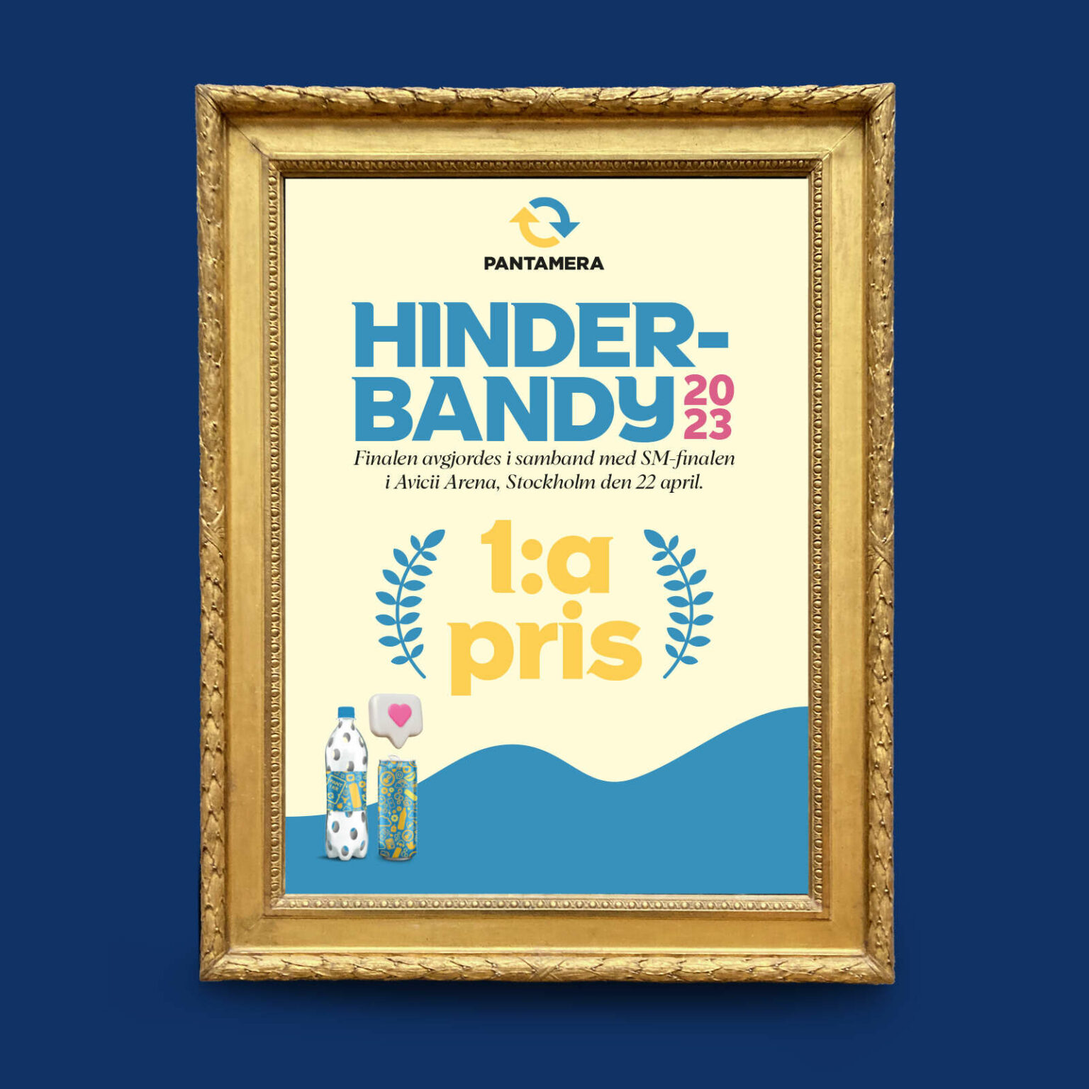 Ett riktigt bra exempel på hur komplementfärgerna kan användas, samt hur logotyp, pantvåg och typografi samspelar.